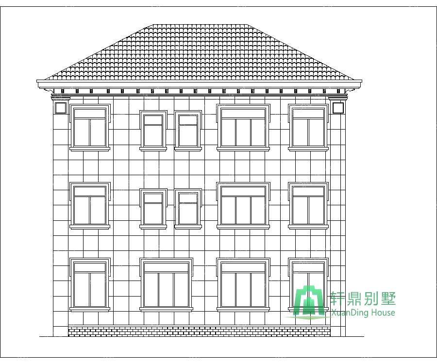 農(nóng)村三層帶車庫自建別墅設(shè)計(jì)圖背立面.jpg