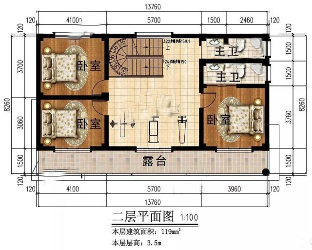 100平方米現(xiàn)代風(fēng)格的小型家庭別墅設(shè)計(jì)