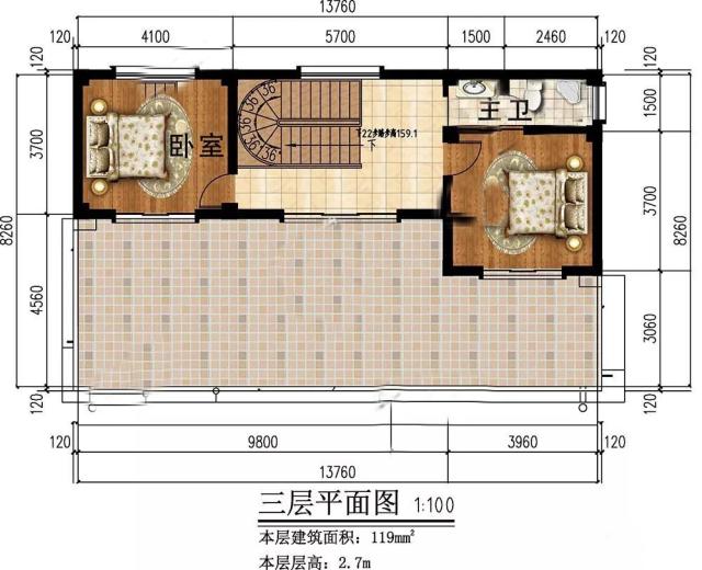 100平方米現(xiàn)代風(fēng)格的小型家庭別墅設(shè)計(jì)