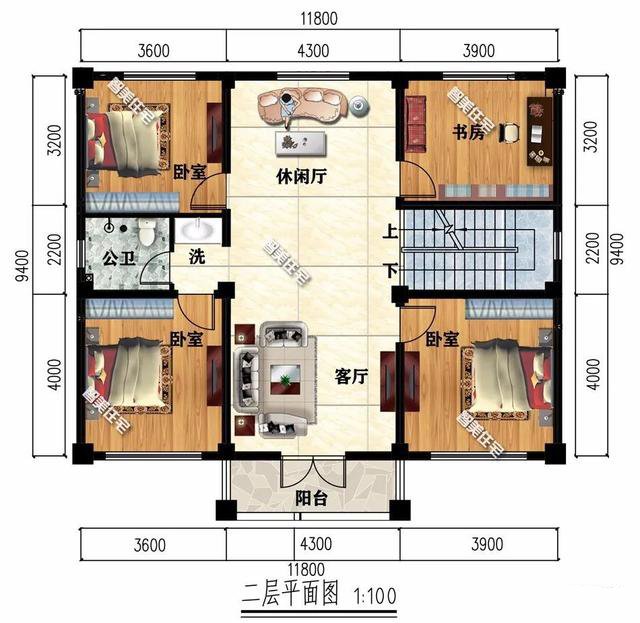 這兩棟別墅大小相似，屋頂設計不同，可以滿足不同人群的需求。這兩棟別墅采用新中式設計，復古碰撞時尚！