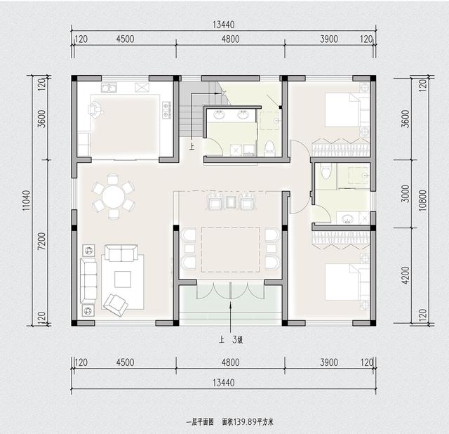 11x13兩層新中式庭院別墅，主體面積30萬(wàn)平方米，非常適合農(nóng)村住宅建設(shè)