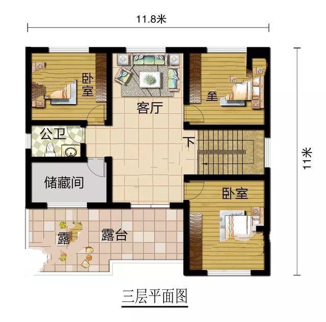 全屋加起來共有八間臥室，最適合農(nóng)村在家常住家庭，即使家中親友姐妹眾多，也有足夠的休息空間。