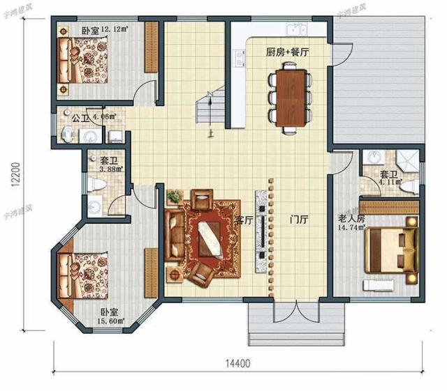 今天，我推薦這種非常大氣和實用的兩層鄉(xiāng)村別墅類型。建造它不僅能挽回面子，還能讓你更加輝煌。