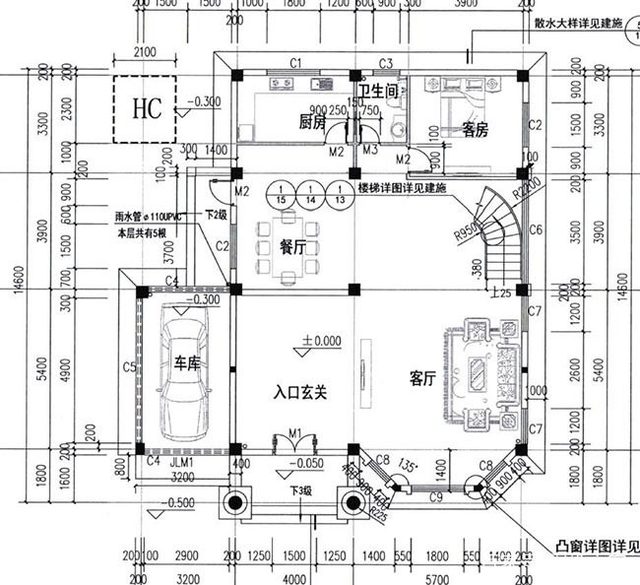 農(nóng)村復(fù)式三層建筑的設(shè)計(jì)圖紙