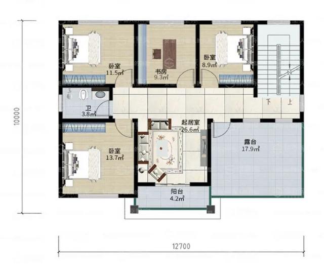 農(nóng)村兩層新中式自建設(shè)計