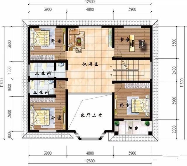 客廳選擇空設(shè)計(jì)的農(nóng)村別墅