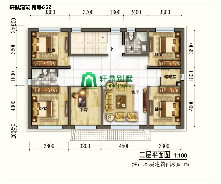  新田園自建二層別墅設(shè)計圖紙和效果圖