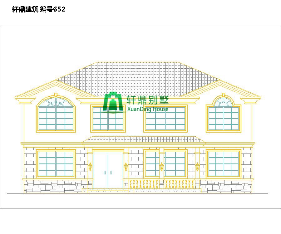  新田園自建二層別墅設(shè)計圖紙和效果圖