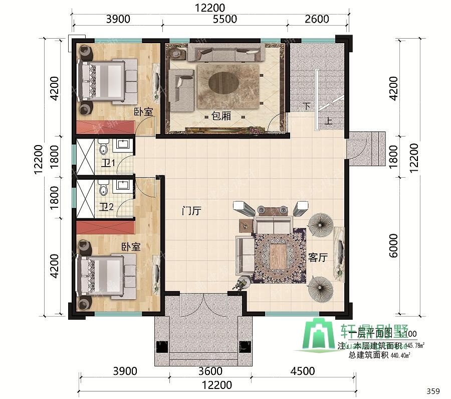 　新中式二層自建房屋設(shè)計圖