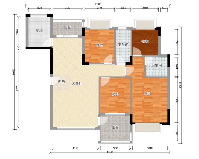 日式風格四居室設計