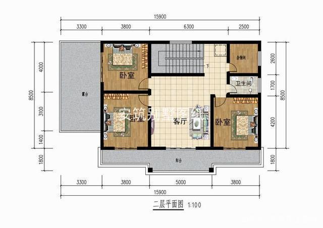 二層的農(nóng)村住宅的設(shè)計(jì)圖