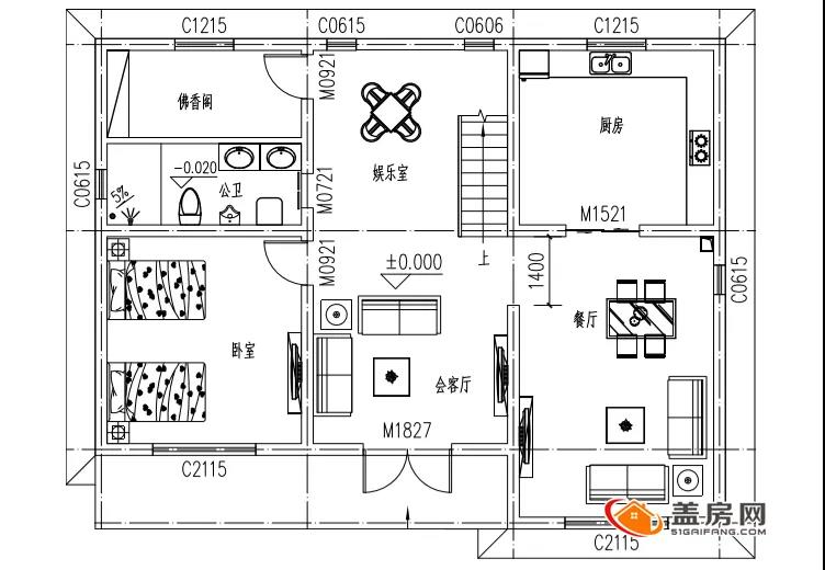 農(nóng)村二樓半建造住宅設計圖