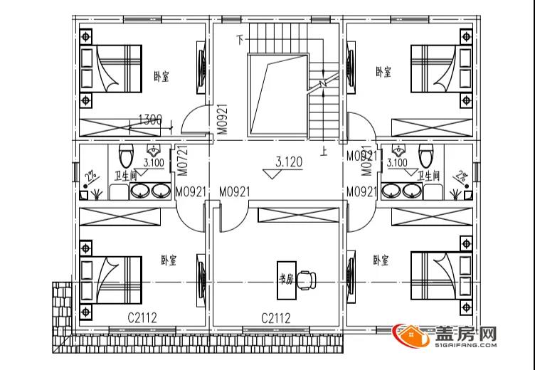 農(nóng)村二樓半建造住宅設計圖