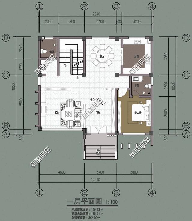 帶陽臺的農村建筑設計圖