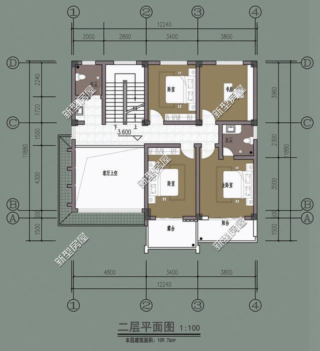 帶陽臺的農村建筑設計圖