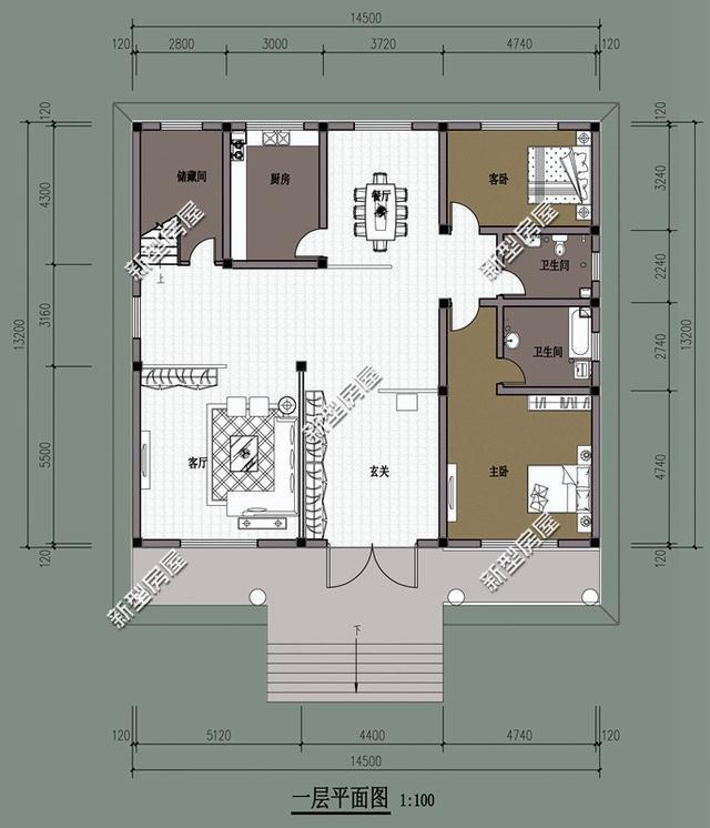 帶陽臺的農村建筑設計圖