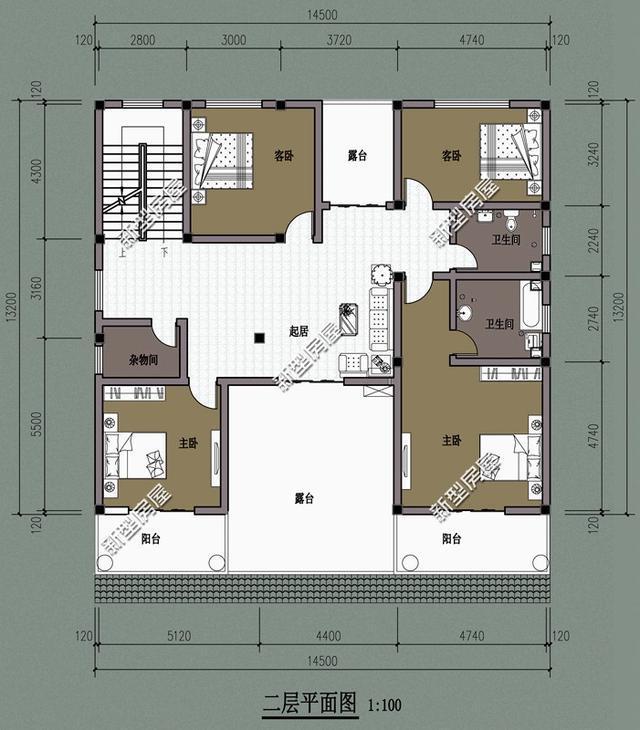 帶陽臺的農村建筑設計圖