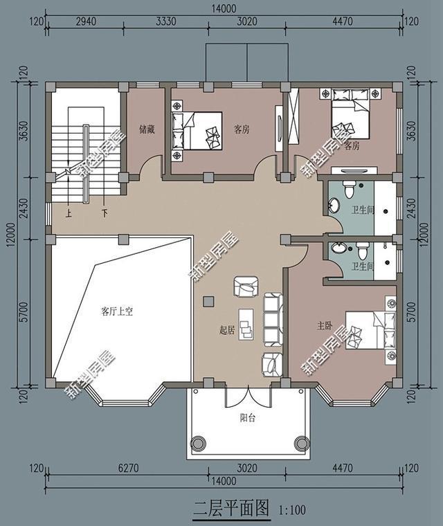 帶陽臺的農村建筑設計圖