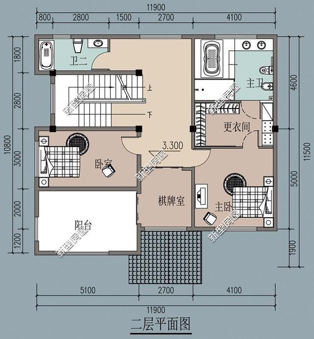 帶陽臺的農村建筑設計圖