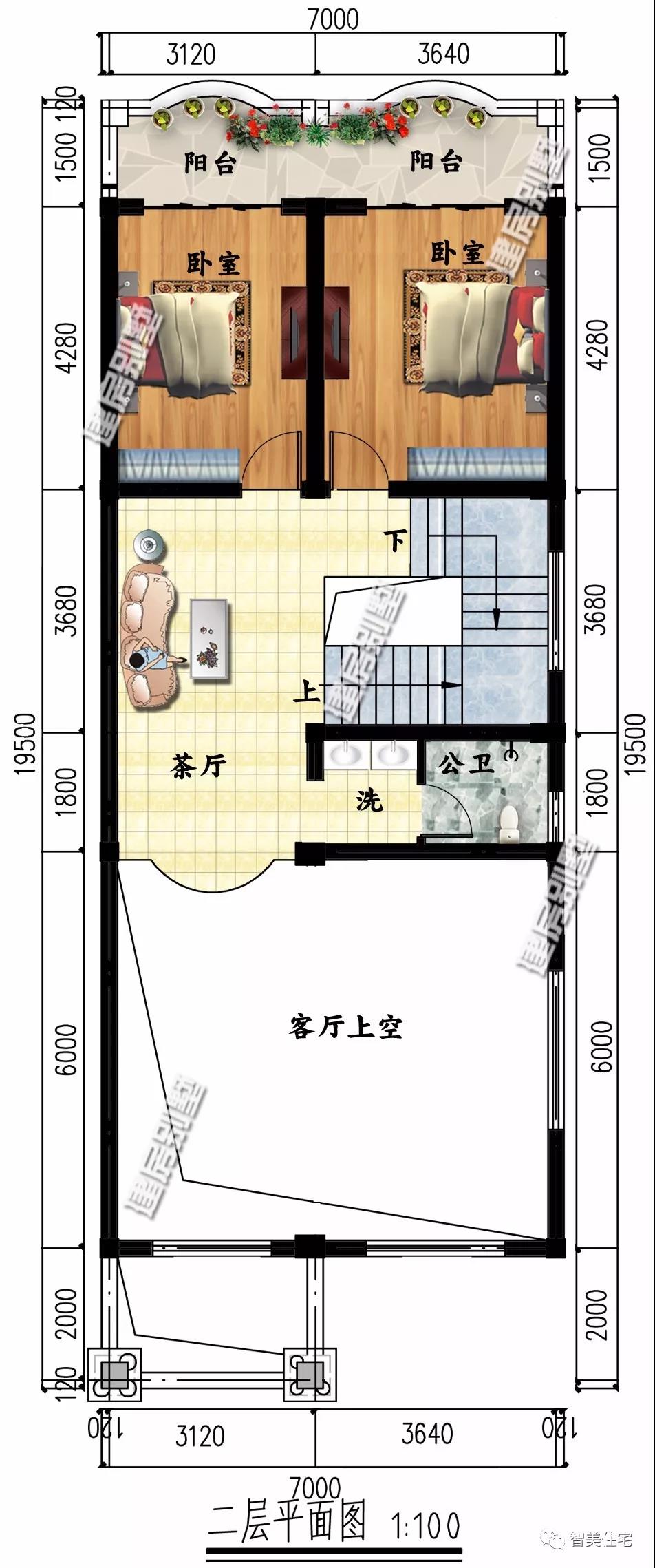 平屋頂設計的小戶型寬敞的別墅