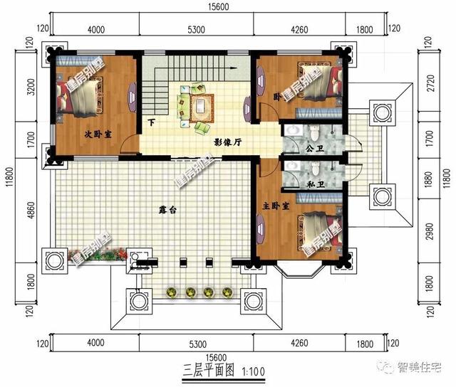 兩個(gè)客廳設(shè)計(jì)成的農(nóng)村別墅設(shè)計(jì)