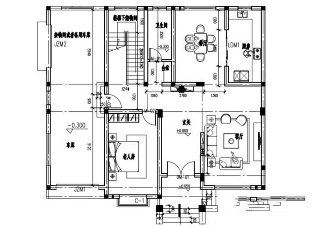 二層帶車庫的自建房屋設(shè)計圖